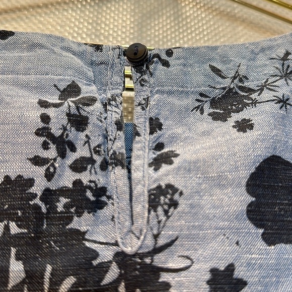 Liz Claiborne Blue Floral Linen / Cotton Blend Sleevless Tank Size XL - Picture 8 of 10